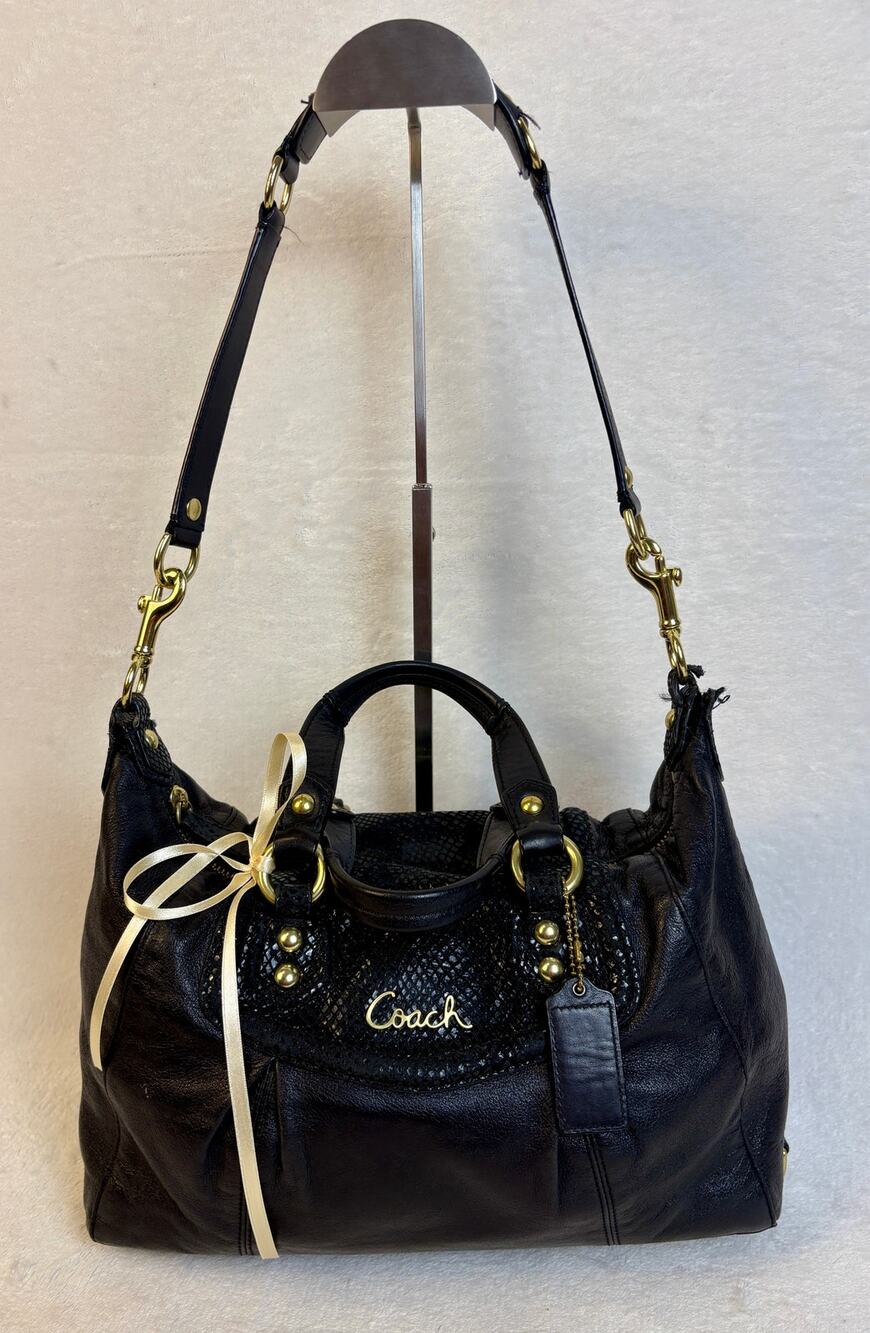 Coach Ashley Satchel with Python Embossed Exotic Leather